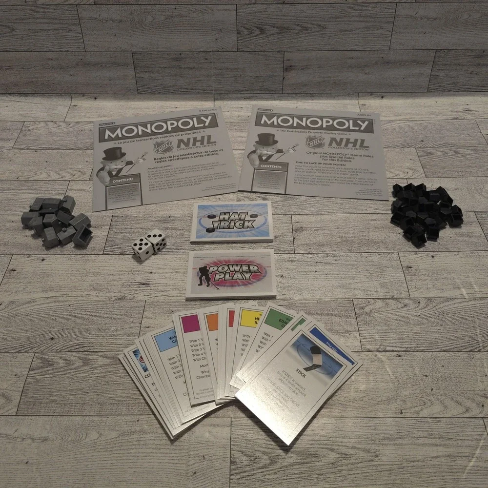 Monopoly NHL Replacement Pieces Money Title Deeds Houses Hotels *NO TOKENS*
